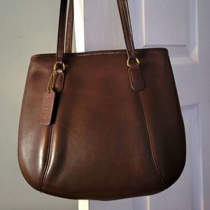 Genuine vintage Coach 9996 framed pouch brown leather shoulder bag purse
